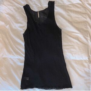 Pete Collection Mesh Racerback Tank Top in Black